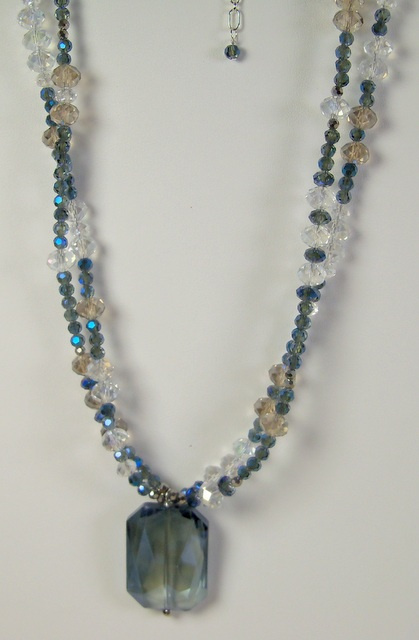 NEW! Blue Rectangle Pendant Necklace